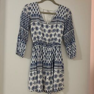 MISA Los Angeles cotton Ikat dress size XS new w/o tags blue and white